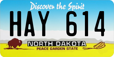 ND license plate HAY614