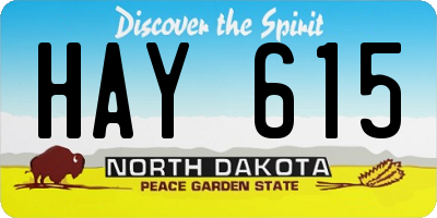 ND license plate HAY615