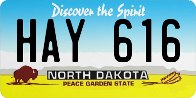 ND license plate HAY616