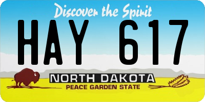 ND license plate HAY617