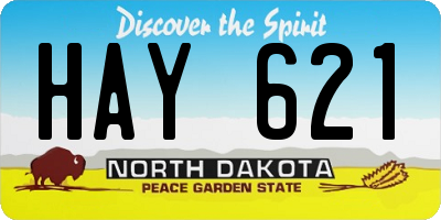 ND license plate HAY621
