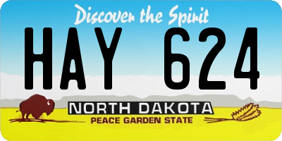 ND license plate HAY624