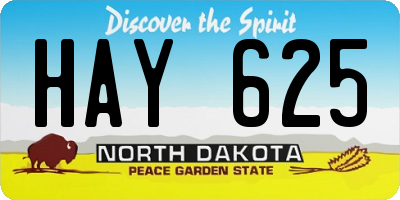 ND license plate HAY625