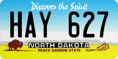 ND license plate HAY627