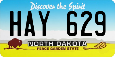 ND license plate HAY629