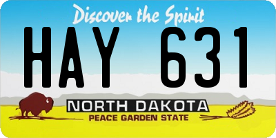 ND license plate HAY631