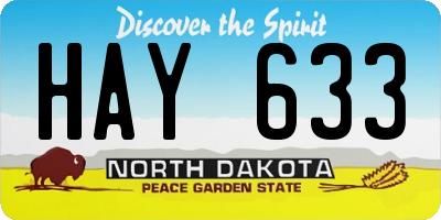 ND license plate HAY633