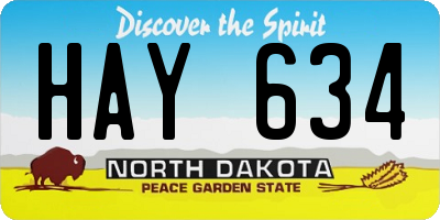 ND license plate HAY634