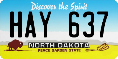 ND license plate HAY637