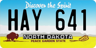 ND license plate HAY641