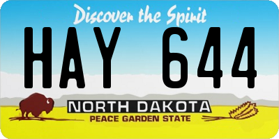 ND license plate HAY644