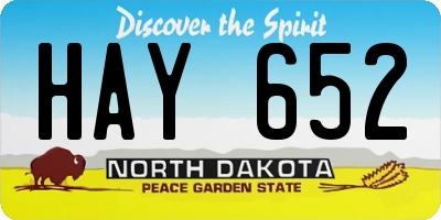 ND license plate HAY652