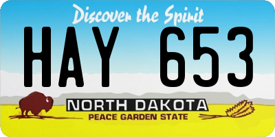 ND license plate HAY653
