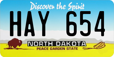 ND license plate HAY654
