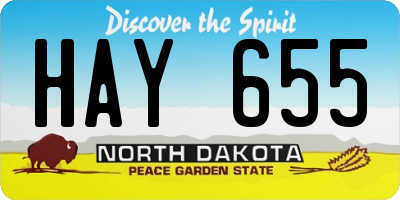 ND license plate HAY655