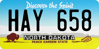 ND license plate HAY658