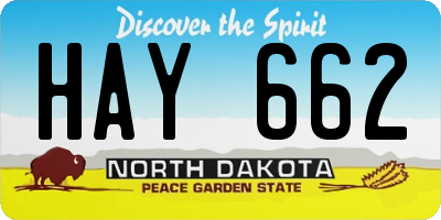 ND license plate HAY662