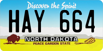 ND license plate HAY664