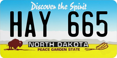 ND license plate HAY665