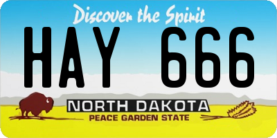 ND license plate HAY666
