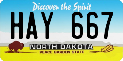 ND license plate HAY667
