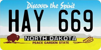 ND license plate HAY669