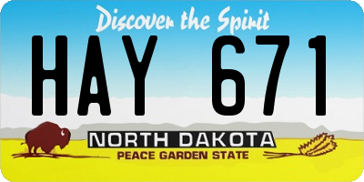 ND license plate HAY671