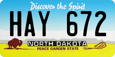 ND license plate HAY672