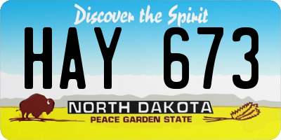 ND license plate HAY673