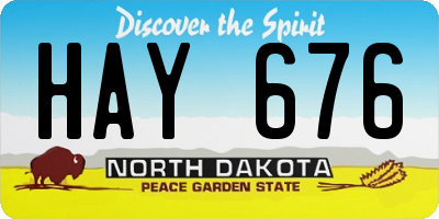 ND license plate HAY676