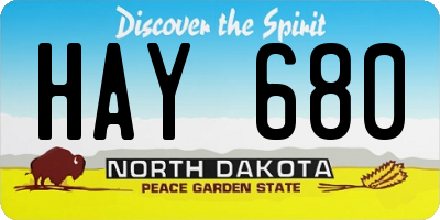 ND license plate HAY680
