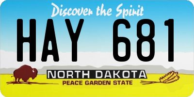 ND license plate HAY681