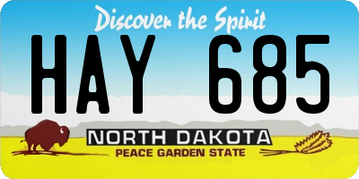 ND license plate HAY685