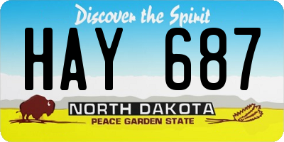 ND license plate HAY687