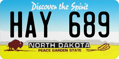 ND license plate HAY689