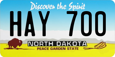 ND license plate HAY700