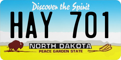 ND license plate HAY701
