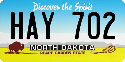 ND license plate HAY702
