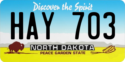 ND license plate HAY703