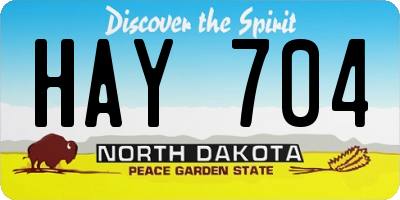 ND license plate HAY704