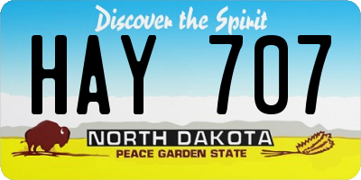 ND license plate HAY707