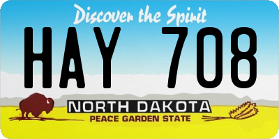 ND license plate HAY708