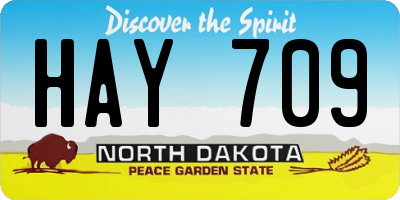 ND license plate HAY709