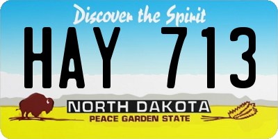 ND license plate HAY713