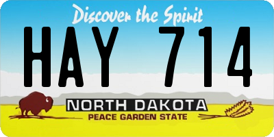 ND license plate HAY714