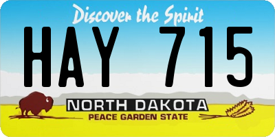 ND license plate HAY715