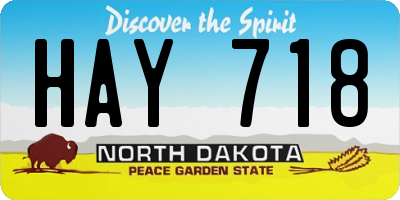 ND license plate HAY718