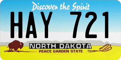 ND license plate HAY721