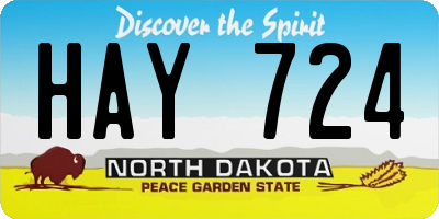 ND license plate HAY724
