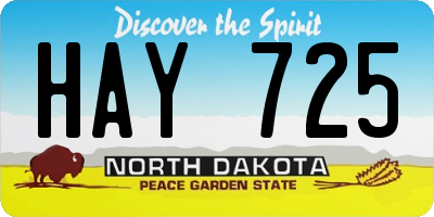 ND license plate HAY725